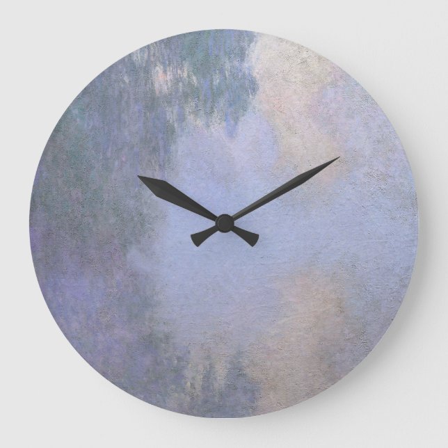 Morgens an der Seine bei Giverny von Claude Monet Große Wanduhr (Vorderseite)