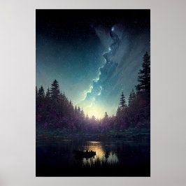 Morgens Ankunft im Starry Forest Lake Poster