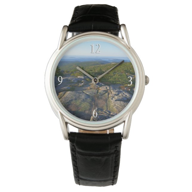 Morgens auf dem Cadillac Mountain at Acadia Armbanduhr (Vorderseite)