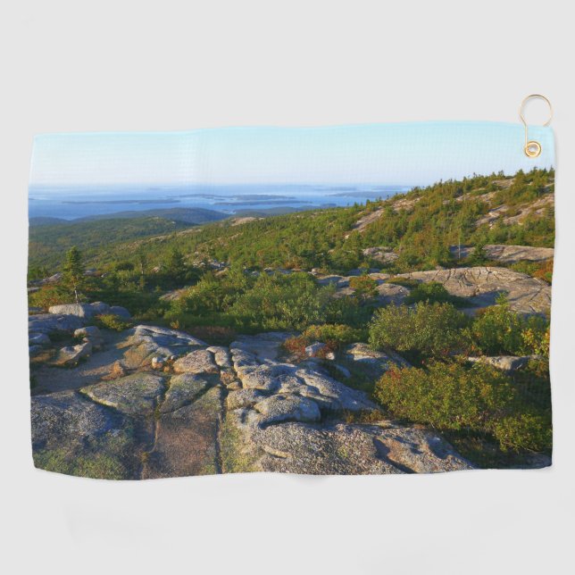 Morgens auf dem Cadillac Mountain at Acadia Golfhandtuch (Horizontal)