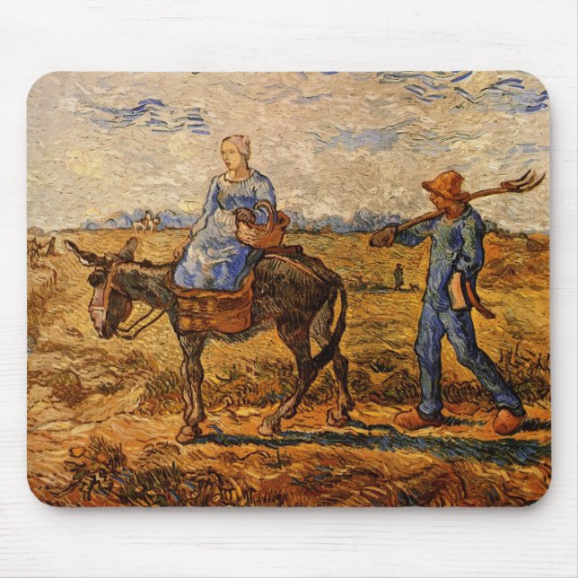 Morgens, Bauernpaar von Vincent van Gogh Mousepad (Vorne)
