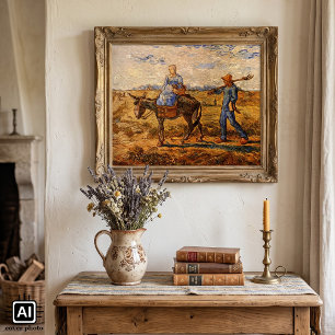 Morgens, Bauernpaar von Vincent van Gogh Poster