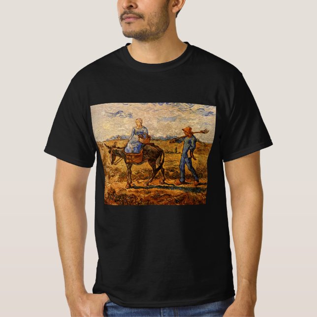 Morgens, Bauernpaar von Vincent van Gogh T-Shirt (Vorderseite)