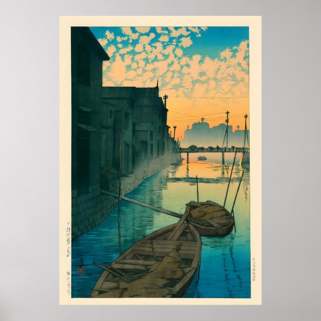 Morgens bei Onegishi by Kawase Hasui Poster (Vorne)