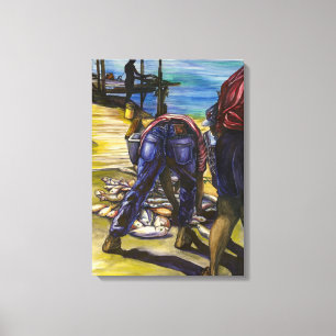 Morgens fischer Bahamas Leinwanddruck