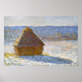Morgens Heuhaufen, Schneeeffekt-Claude Monet Poster