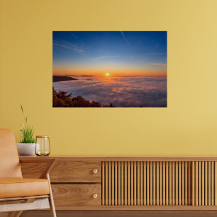 Morgens Höhepunkt über Wolken Poster