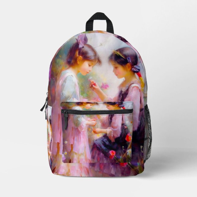 Morgens im Garten Bedruckter Rucksack (Vorderseite)