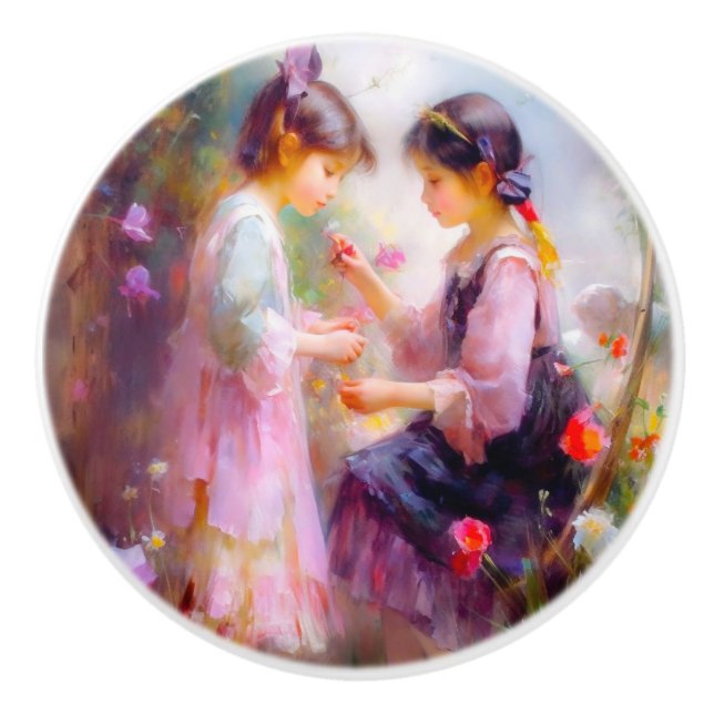 Morgens im Garten Keramikknauf (Vorderseite)