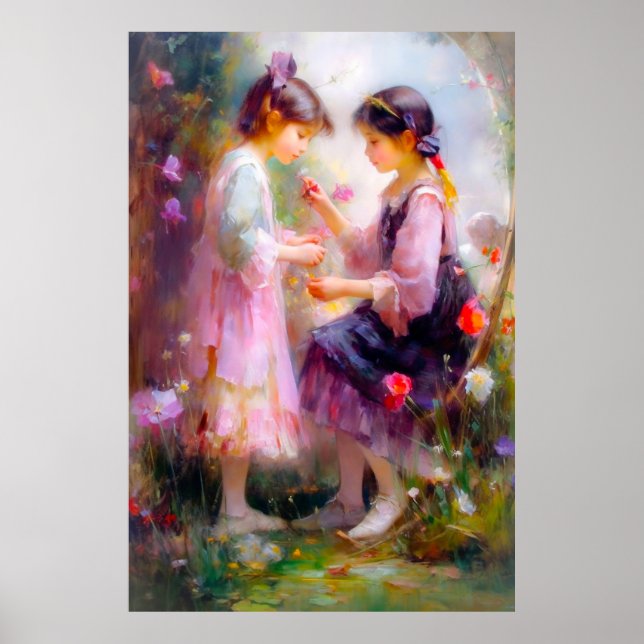 Morgens im Garten Poster (Vorne)