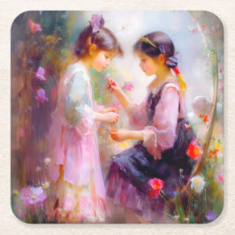 Morgens im Garten Rechteckiger Pappuntersetzer