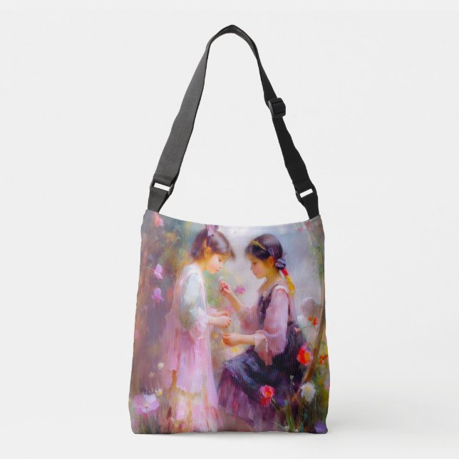 Morgens im Garten Tragetaschen Mit Langen Trägern (Vorderseite)