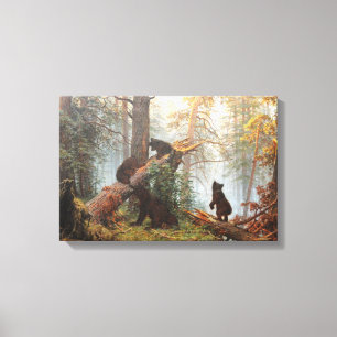 Morgens in einem Kiefernwald Kunst Leinwanddruck