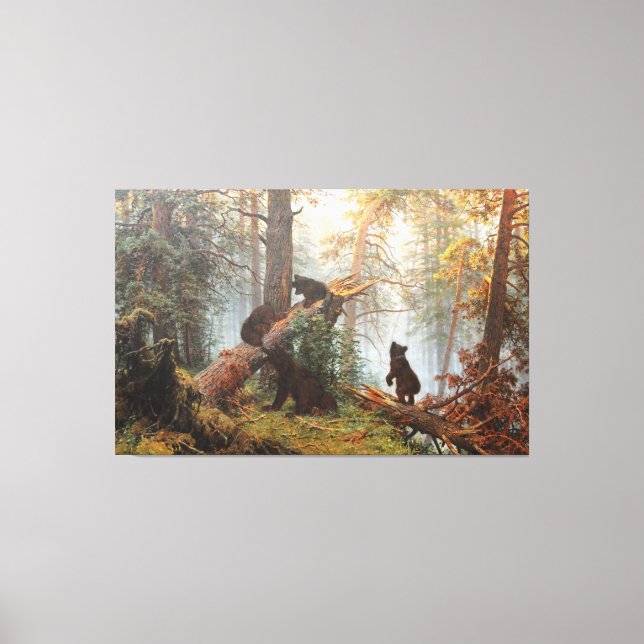 Morgens in einem Kiefernwald Kunst Leinwanddruck (Vorderseite)