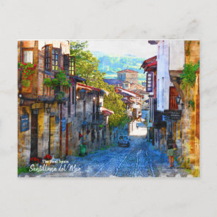 Morgens in Santillana del Mar - Das wahre Spanien Postkarte