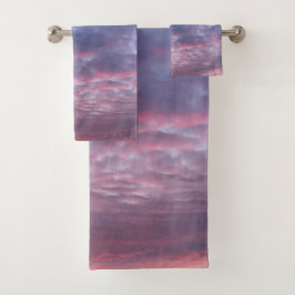 Morgens lila Sonnenaufgang Handtuch Set