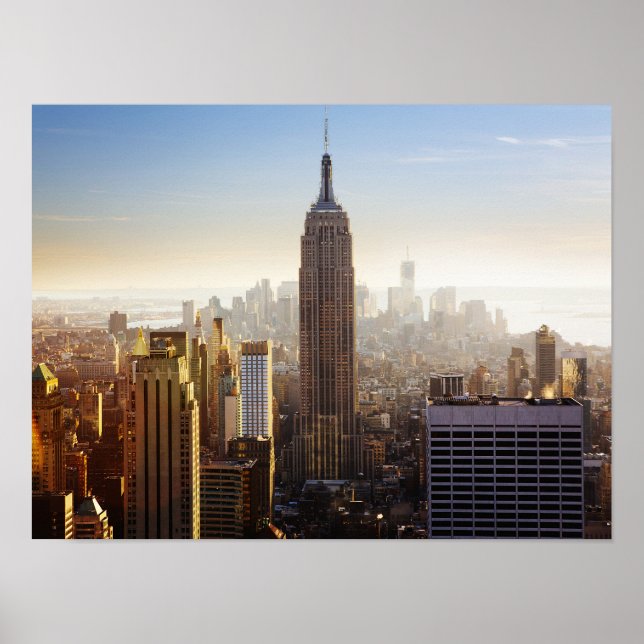 Morgens Manhattan-Skyline Poster (Vorne)