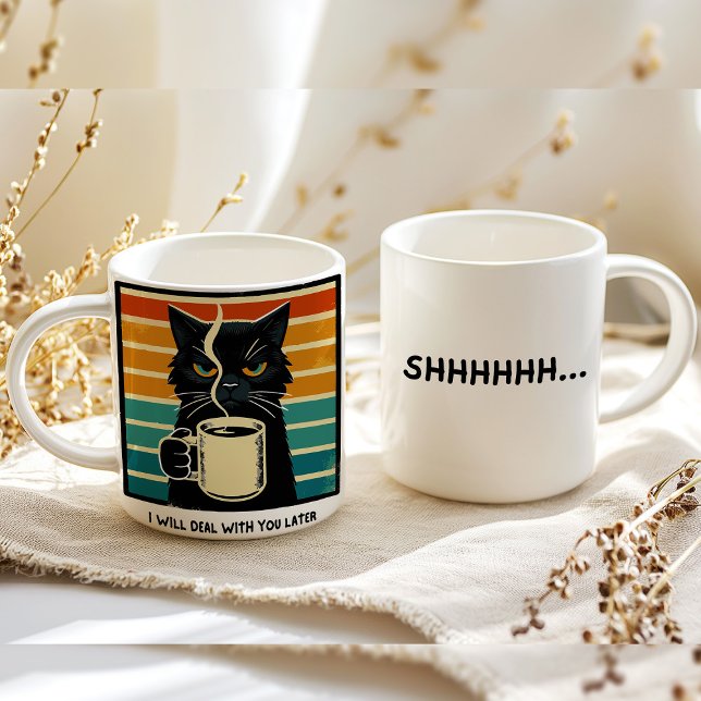 Morgens Mood Cat Kaffee Jumbo-Tasse (Von Creator hochgeladen)