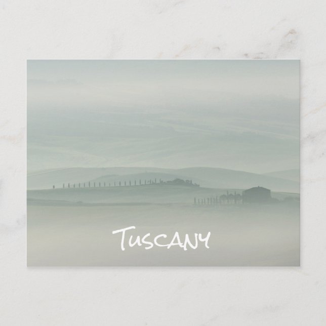 Morgens Pastell in neblig Toskana Postkarte (Vorderseite)