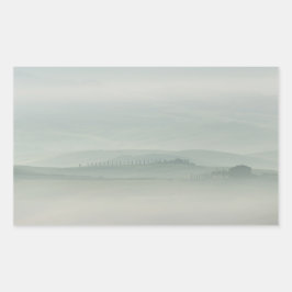 Morgens Pastell in neblig Toskana Rechteckiger Aufkleber