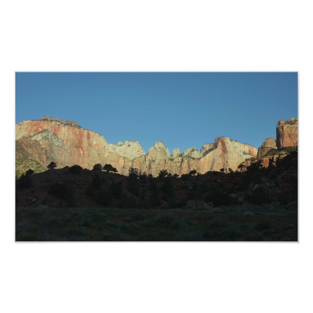 Morgens Rote Felsen im Zion Nationalpark Fotodruck (Vorne)