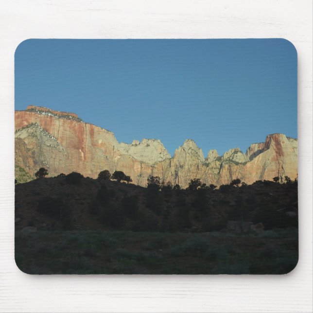 Morgens Rote Felsen im Zion Nationalpark Mousepad (Vorne)