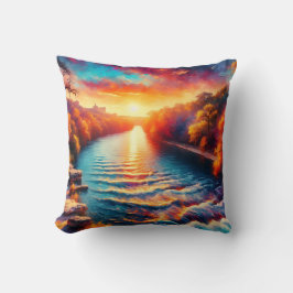 "Morgens ruhige Embrace: Comal River Sunrise" Kissen