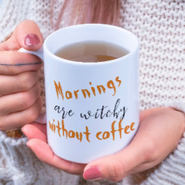 Morgens sind witzige, weiße Halloween-Tasse Kaffeetasse