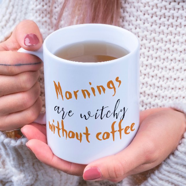 Morgens sind witzige, weiße Halloween-Tasse Kaffeetasse (Von Creator hochgeladen)