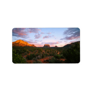 Morgens Sonnenaufgang Sedona Arizona Wüste Adressaufkleber
