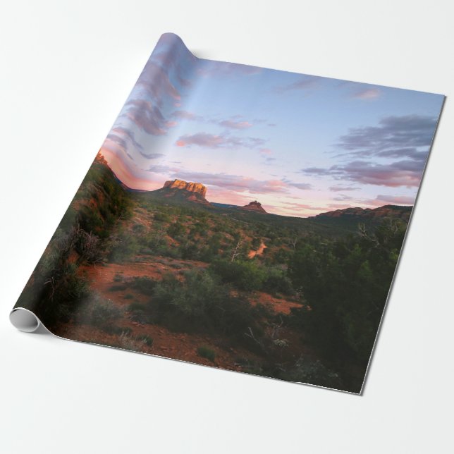 Morgens Sonnenaufgang Sedona Arizona Wüste Geschenkpapier (Ungerollt)