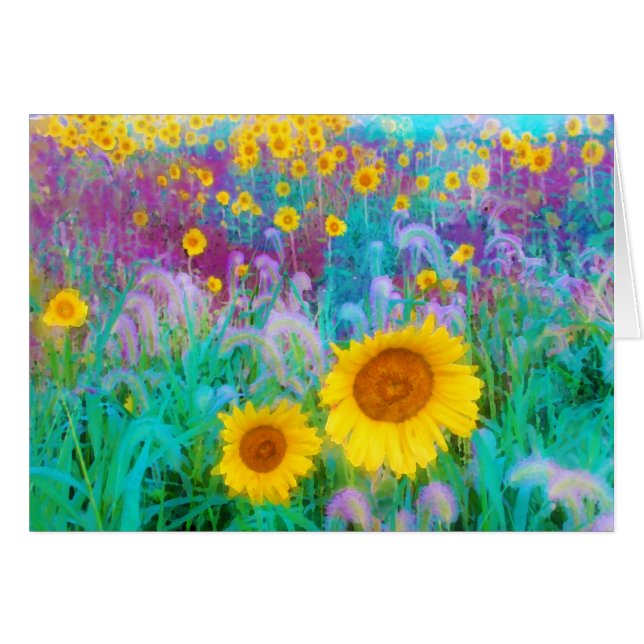 Morgens Sonnenblumekarte (Vorderseite (Horizontal))