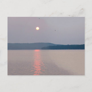 Morgens über den Elk Lake, Michigan Postkarte
