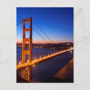 Morgens über San Francisco und Golden Gate Bridge. Postkarte