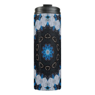 Morgens und nachts blau thermosbecher