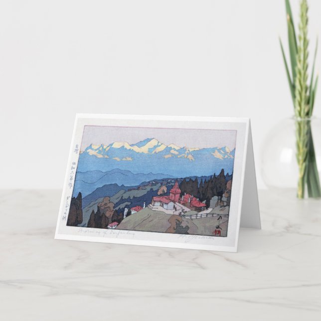 Morgens von Darjeeling, Hiroshi Yoshida Karte (Vorderseite)