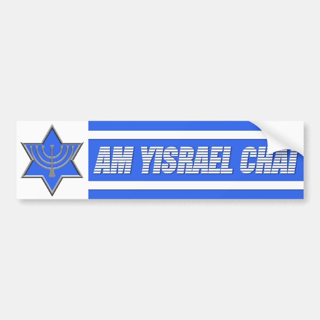 Morgens Yisrael Chai Autoaufkleber (Vorne)