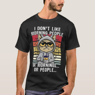 Morgenschen Katze trinkt Kaffee Katzen 3 T-Shirt