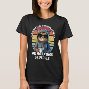 Morgenschen-Katze trinkt Kaffee Sprüche Katzen  3 T-Shirt