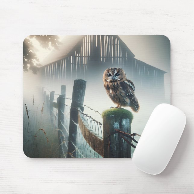 Morgenschüssel auf Zaunpfosten Mousepad (Mit Mouse)