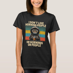 Morgensmenschen mag die Katze mit Kaffee schlechte T-Shirt