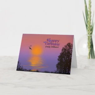 Morgensonnenaufgang Geburtstag mit Namen Karte