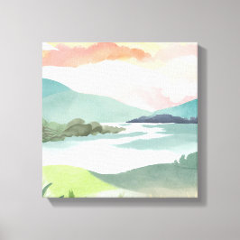 Morgensonnenaufgang | Wasserfarbenart Leinwanddruck