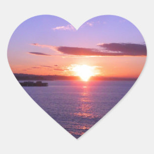 Morgensonnengang Herz-Aufkleber