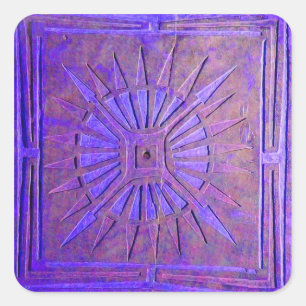 MORGENSTAR, blau, lila Quadratischer Aufkleber