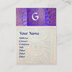 MORGENSTAR , MONOGRAM, platinblau Visitenkarte