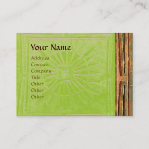 MORGENSTAR , MONOGRAMM grün Visitenkarte