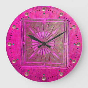 MORGENSTAR , Pink Fuchsia Lila Große Wanduhr