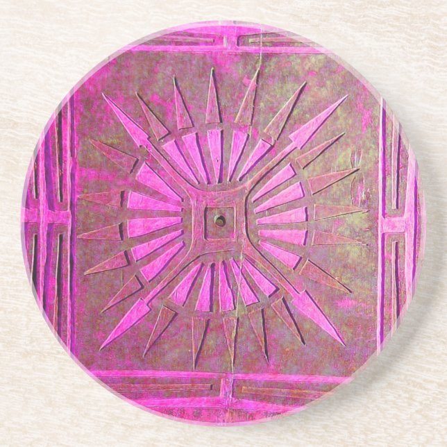 MORGENSTAR, rosa lila Getränkeuntersetzer (Vorne)