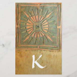MORGENSTERN-MONOGRAMM ,grün,braun gelb weiß Briefpapier